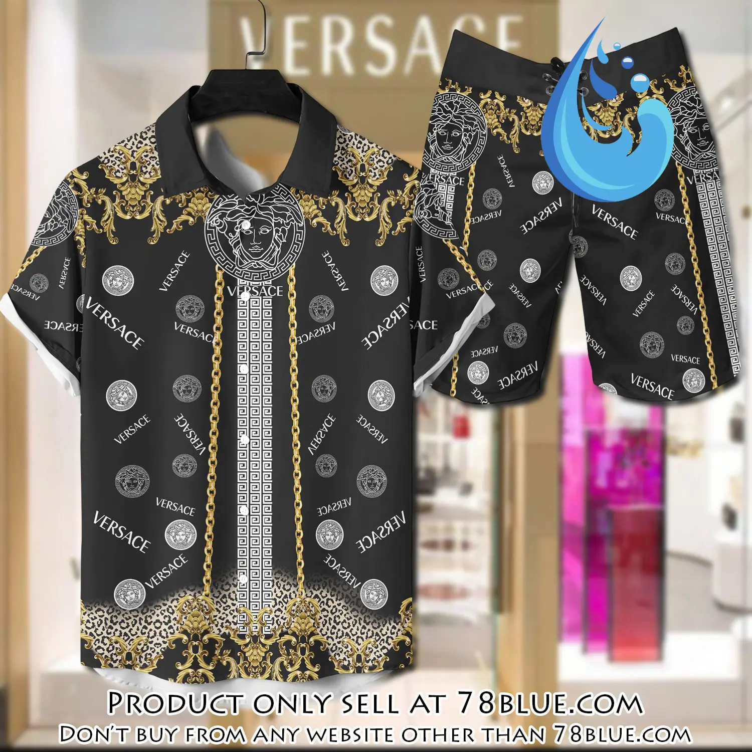 Versace luxury hawaiian shirt & short set lhs1207 78b5919918